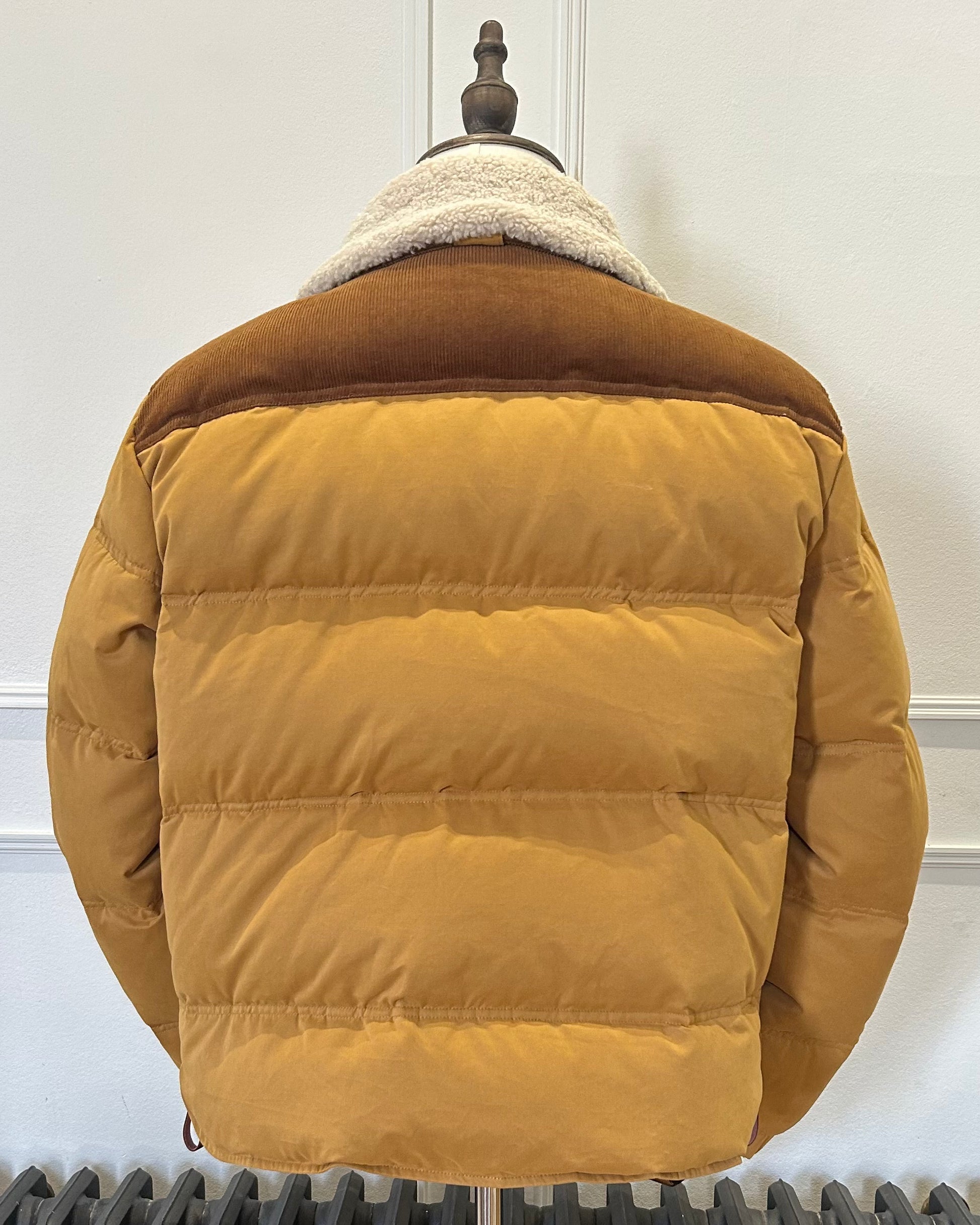 Supermoon Hunting Down Jacket with 90/10 duck down, product image 3. showing back view with cord back yoke.