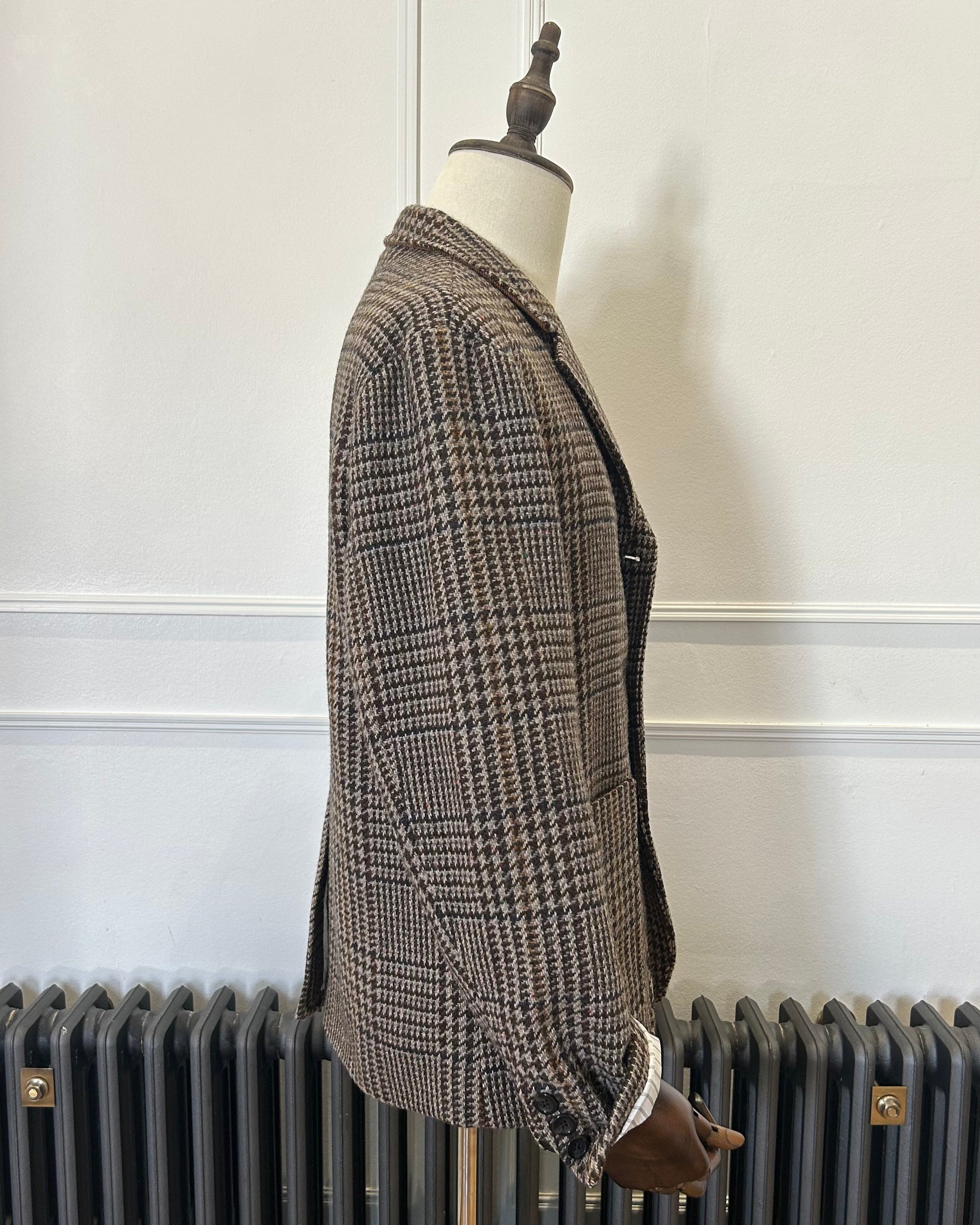 Supermoon Sack Jacket sports jacket in wool blend check, product image 4. Showing side view 